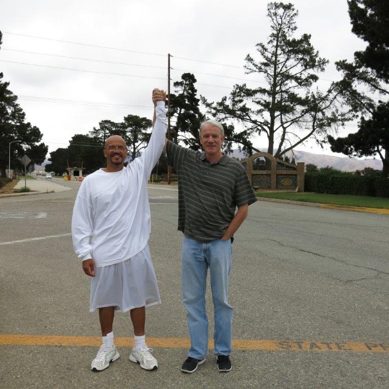 Clifton Maxwell and Pat Ford leaving Soledad State Prison